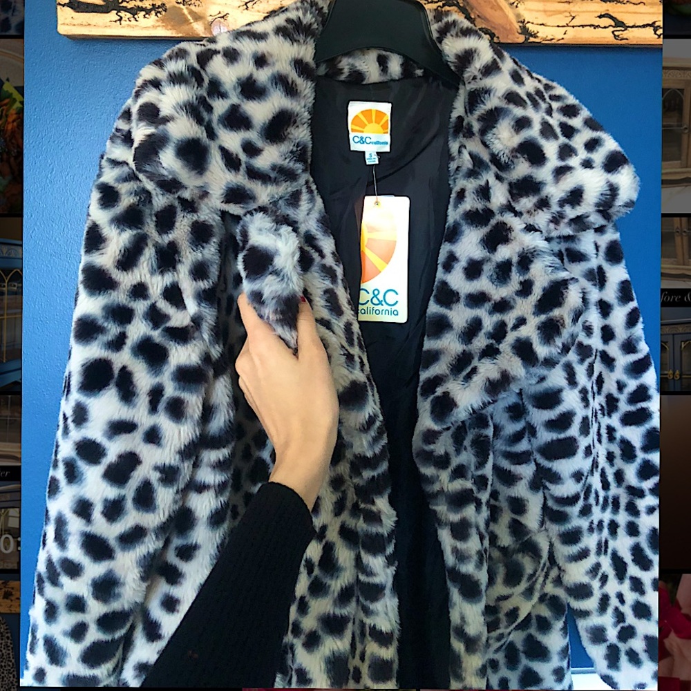 C&C California faux fur leopard print jacket